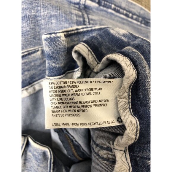 Wild Fable Womens Blue Jean Denim Mini Skirt Size 14 Acid Wash Back Zipper - Picture 5 of 5